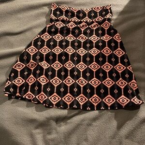 Neon Coral and Black Lula Roe Skirt L